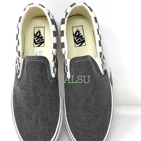 💖MEGA SALE💖VANS Classic Slip-On Washed Asphalt Canvas  Women’s  VN0A4U38HQE - Picture 6 of 9